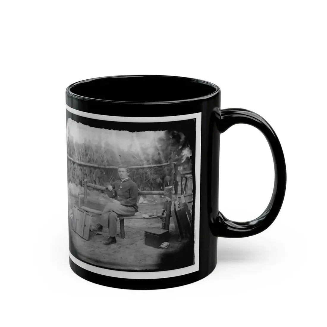 Petersburg, Virginia. Officer Seated (U.S. Civil War) Black Coffee Mug - Go Mug Yourself