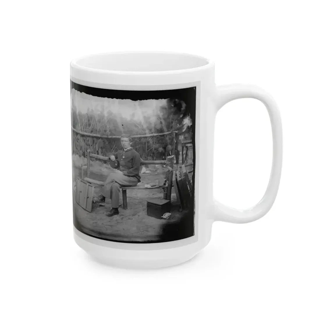 Petersburg, Virginia. Officer Seated (U.S. Civil War) White Coffee Mug - Go Mug Yourself