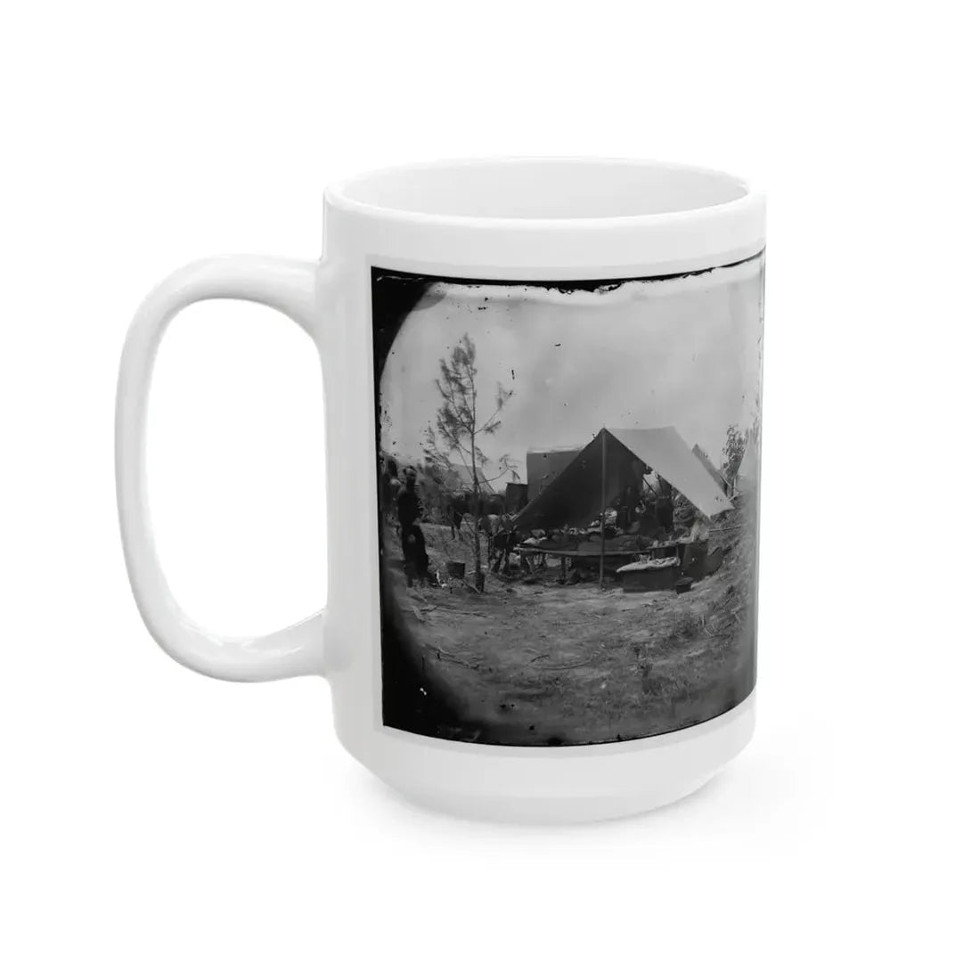 Petersburg, Virginia. Photographers Resting In Camp (U.S. Civil War) White Coffee Mug - Go Mug Yourself