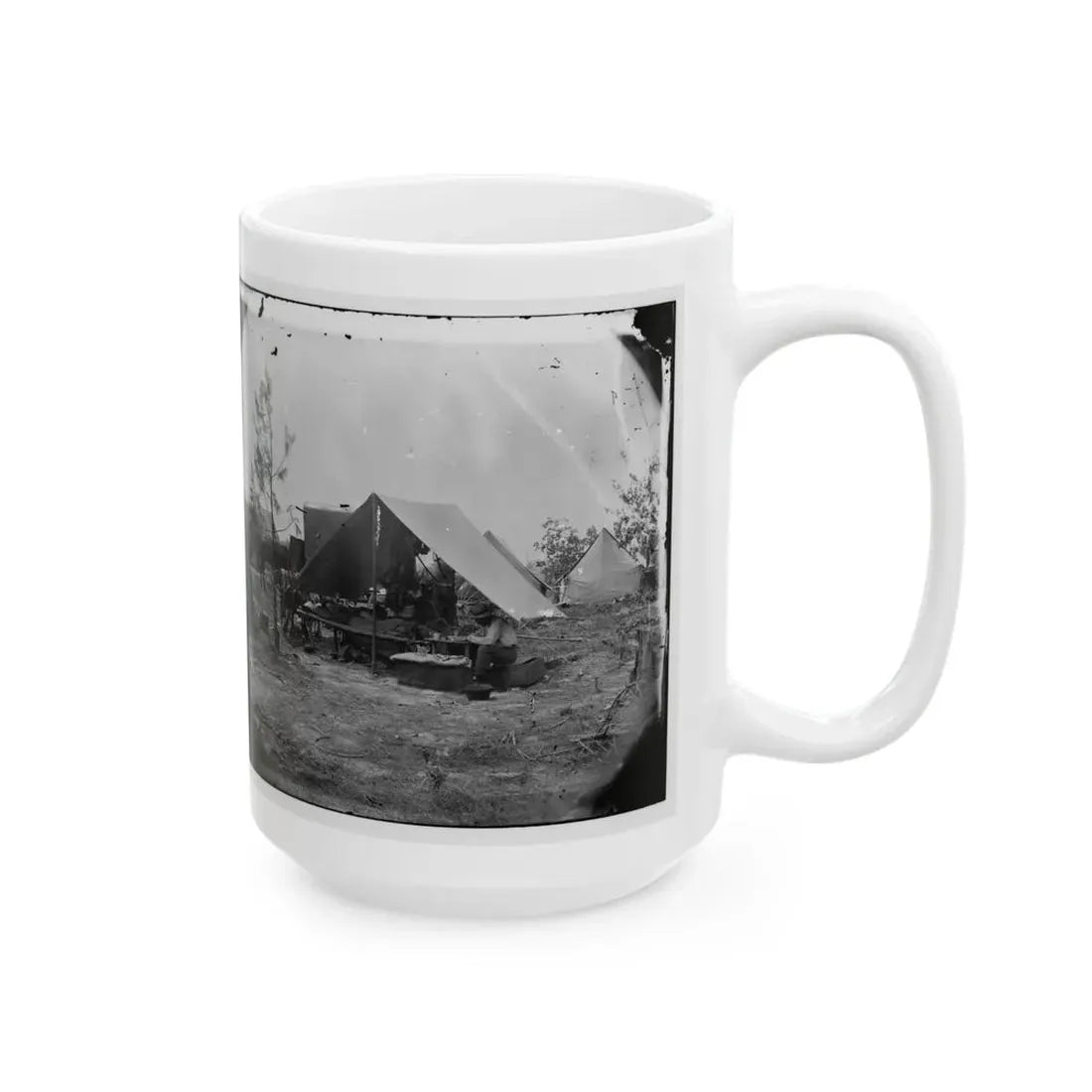 Petersburg, Virginia. Photographers Resting In Camp (U.S. Civil War) White Coffee Mug - Go Mug Yourself