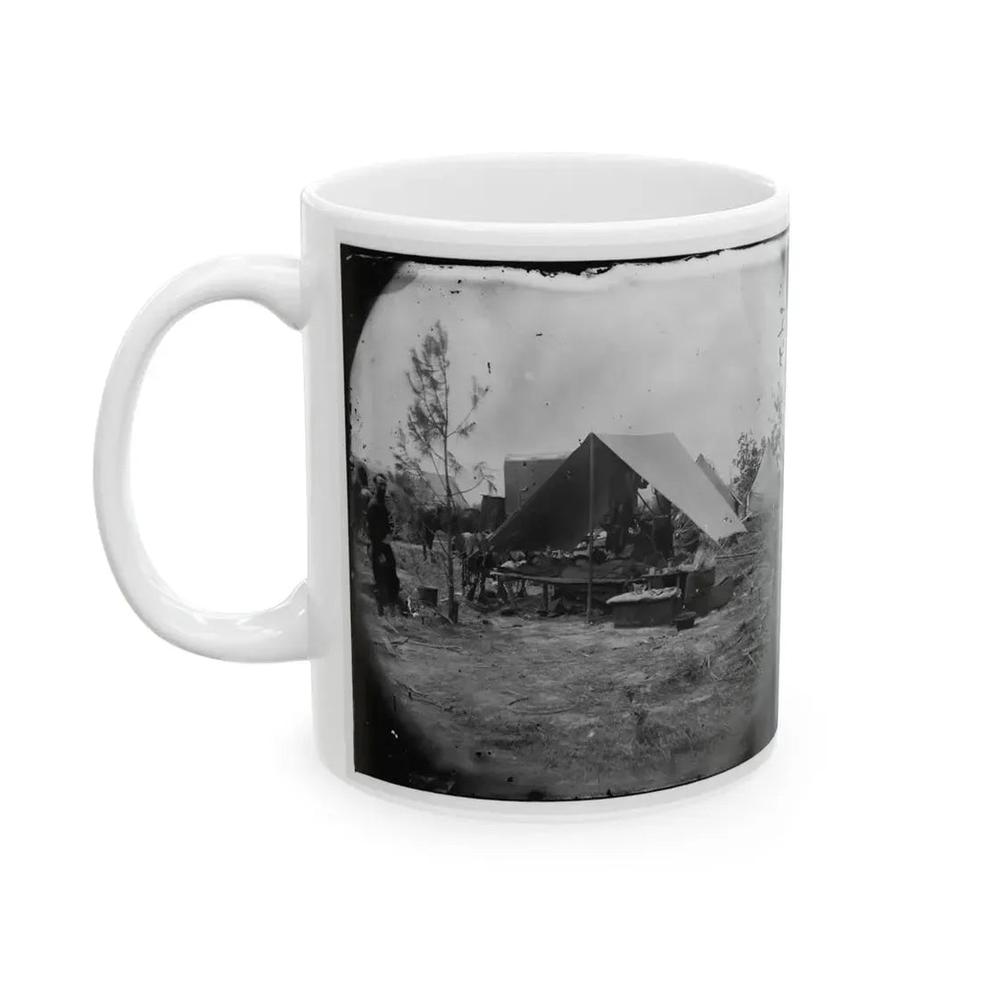 Petersburg, Virginia. Photographers Resting In Camp (U.S. Civil War) White Coffee Mug - Go Mug Yourself