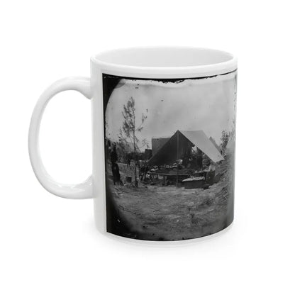 Petersburg, Virginia. Photographers Resting In Camp (U.S. Civil War) White Coffee Mug - Go Mug Yourself