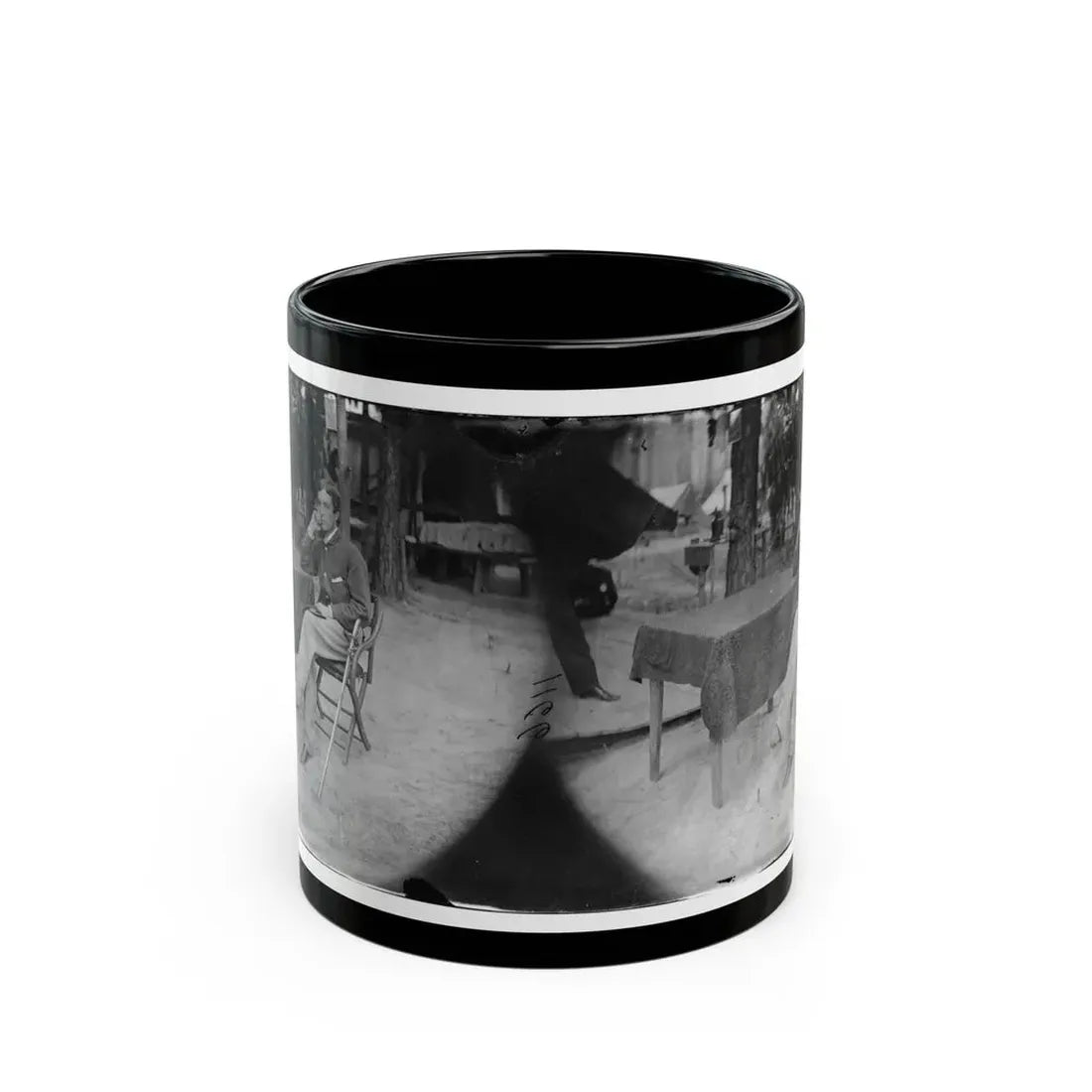 Petersburg, Virginia. Soldier Seated At Table (U.S. Civil War) Black Coffee Mug 11oz - Go Mug Yourself