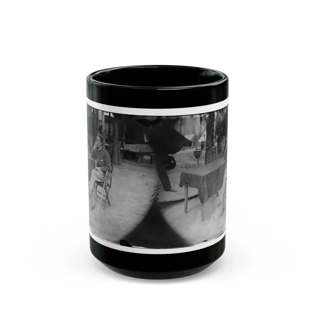 Petersburg, Virginia. Soldier Seated At Table (U.S. Civil War) Black Coffee Mug 15oz - Go Mug Yourself