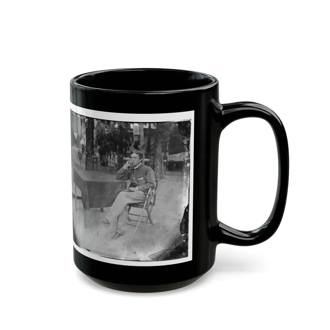 Petersburg, Virginia. Soldier Seated At Table (U.S. Civil War) Black Coffee Mug - Go Mug Yourself
