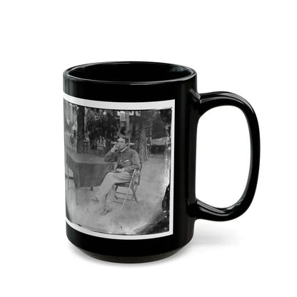 Petersburg, Virginia. Soldier Seated At Table (U.S. Civil War) Black Coffee Mug - Go Mug Yourself