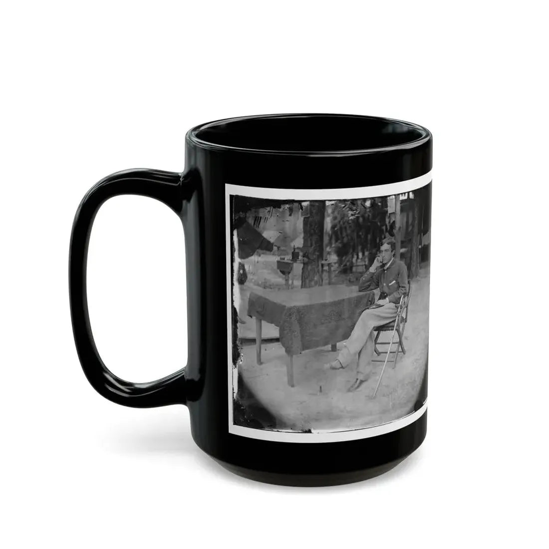 Petersburg, Virginia. Soldier Seated At Table (U.S. Civil War) Black Coffee Mug - Go Mug Yourself