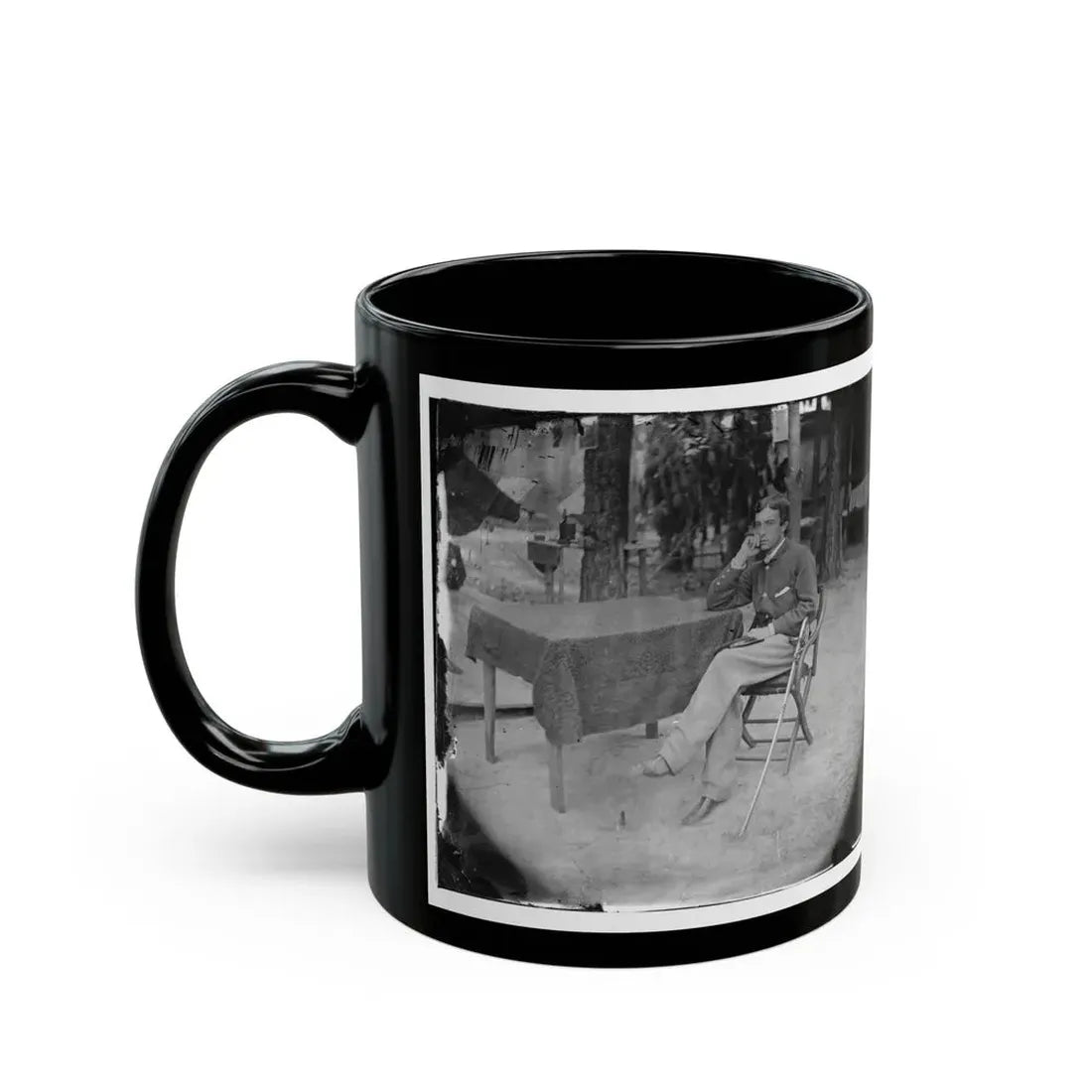 Petersburg, Virginia. Soldier Seated At Table (U.S. Civil War) Black Coffee Mug - Go Mug Yourself
