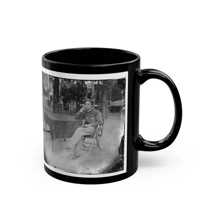 Petersburg, Virginia. Soldier Seated At Table (U.S. Civil War) Black Coffee Mug - Go Mug Yourself