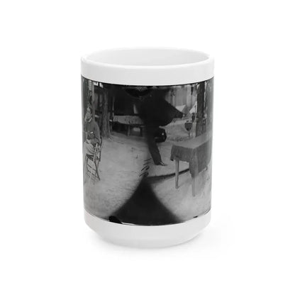 Petersburg, Virginia. Soldier Seated At Table (U.S. Civil War) White Coffee Mug 15oz - Go Mug Yourself