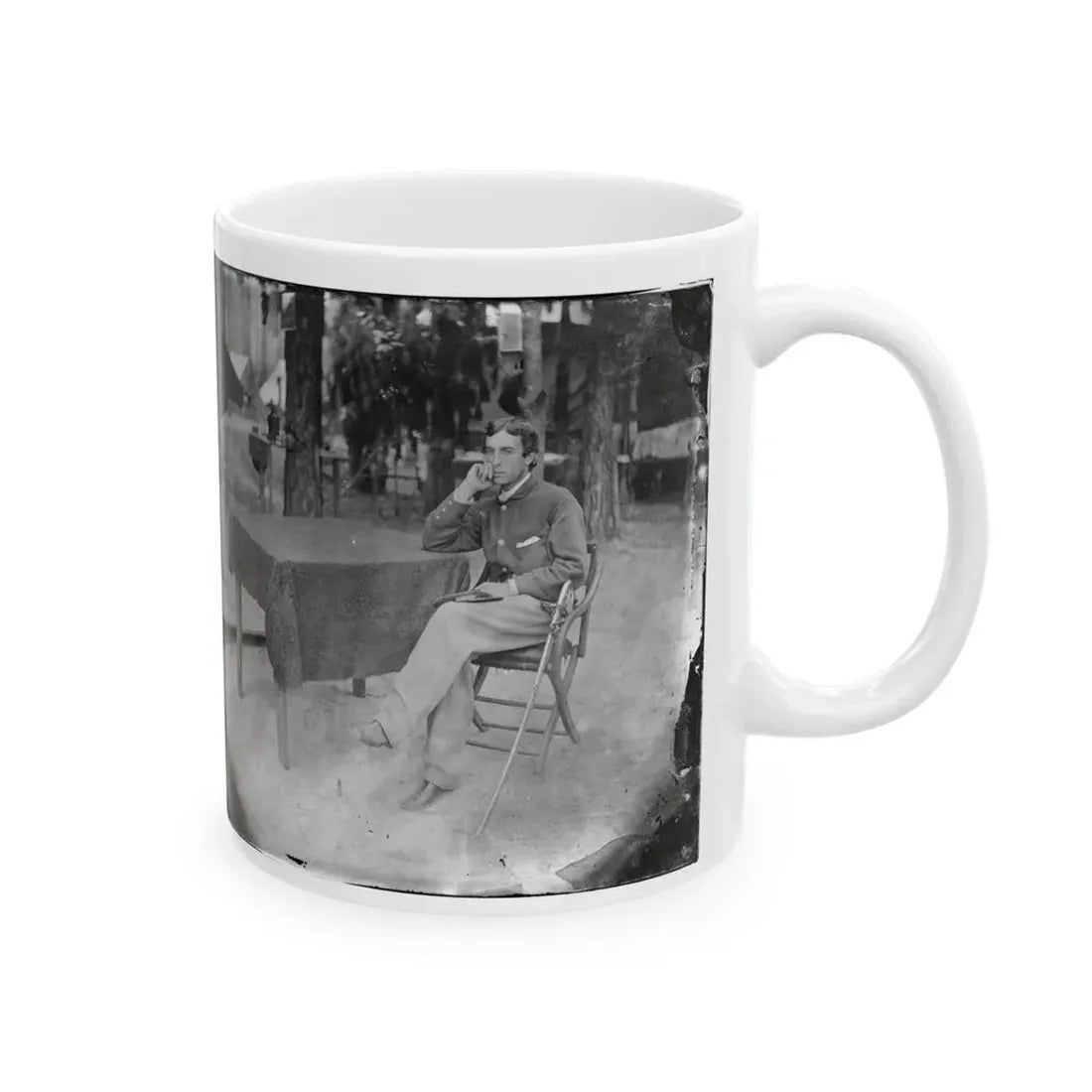 Petersburg, Virginia. Soldier Seated At Table (U.S. Civil War) White Coffee Mug - Go Mug Yourself