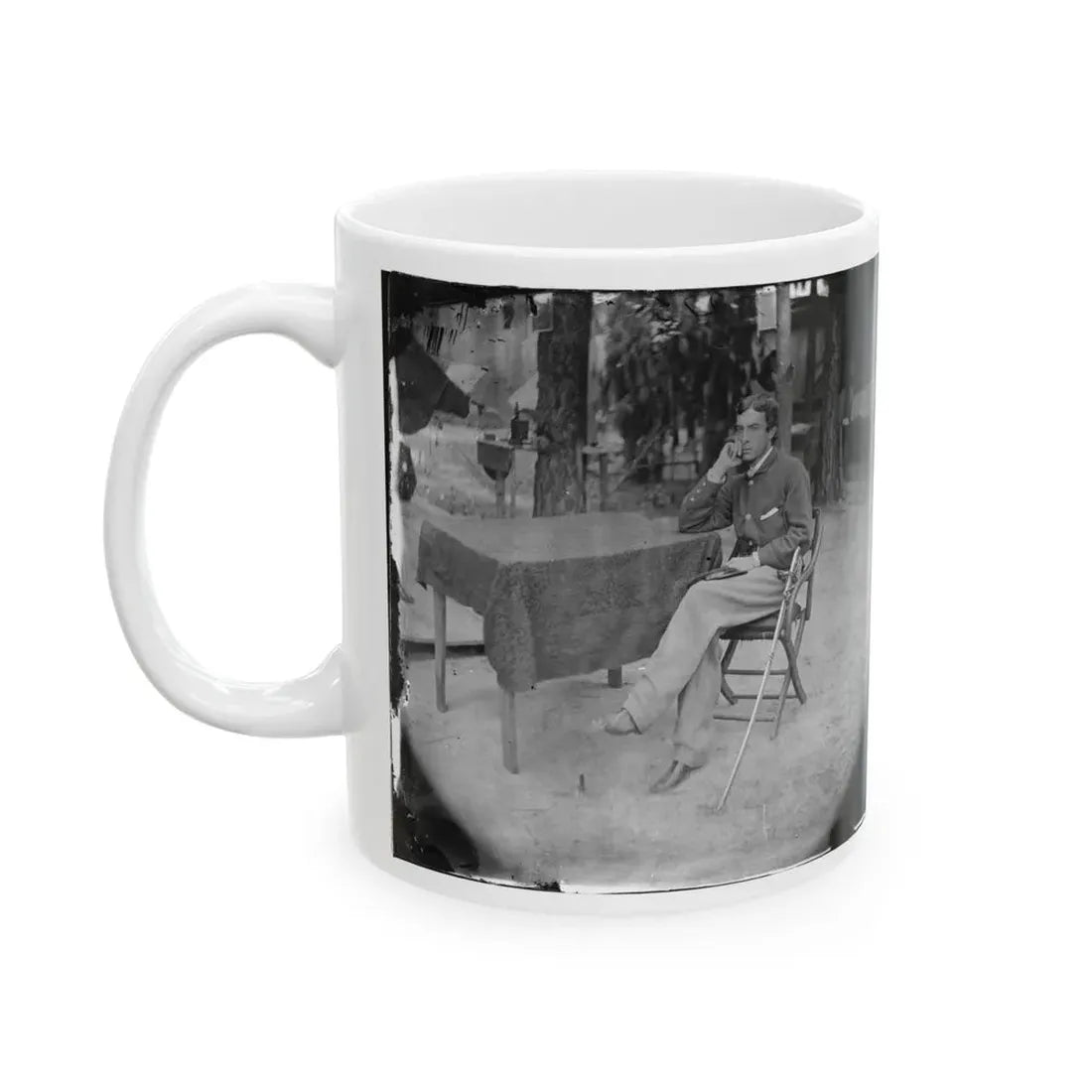 Petersburg, Virginia. Soldier Seated At Table (U.S. Civil War) White Coffee Mug - Go Mug Yourself