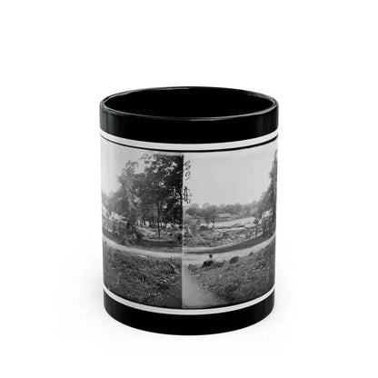 Petersburg, Virginia (Vicinity). View Of James River And Photographic Wagon Of Engineer Corps (U.S. Civil War) Black Coffee Mug 11oz - Go Mug Yourself