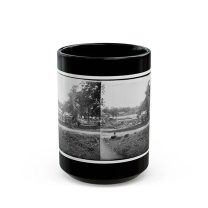 Petersburg, Virginia (Vicinity). View Of James River And Photographic Wagon Of Engineer Corps (U.S. Civil War) Black Coffee Mug 15oz - Go Mug Yourself