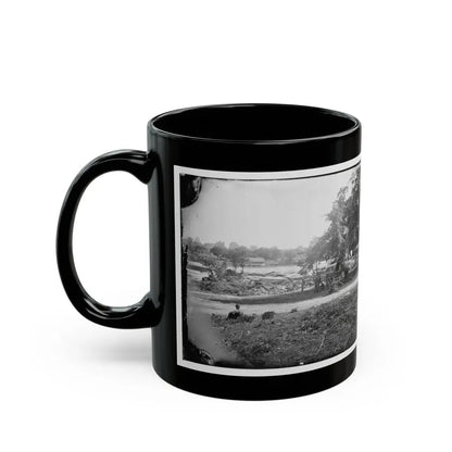 Petersburg, Virginia (Vicinity). View Of James River And Photographic Wagon Of Engineer Corps (U.S. Civil War) Black Coffee Mug - Go Mug Yourself