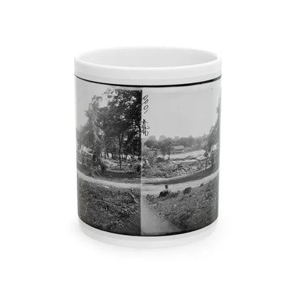 Petersburg, Virginia (Vicinity). View Of James River And Photographic Wagon Of Engineer Corps (U.S. Civil War) White Coffee Mug 11oz - Go Mug Yourself