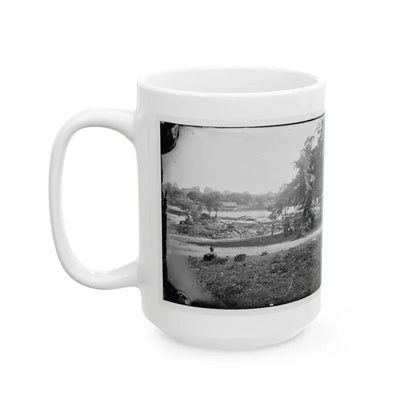 Petersburg, Virginia (Vicinity). View Of James River And Photographic Wagon Of Engineer Corps (U.S. Civil War) White Coffee Mug - Go Mug Yourself