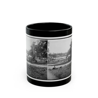 Petersburg, Virginia (Vicinity). View Of James River And Photographic Wagon Of Engineer Corps (U.S. Civil War) Black Coffee Mug-11oz-Go Mug Yourself