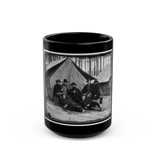 Petersburg, Virginia. Engineers At H.Q., Army Of The Potomac (U.S. Civil War) Black Coffee Mug-15oz-Go Mug Yourself