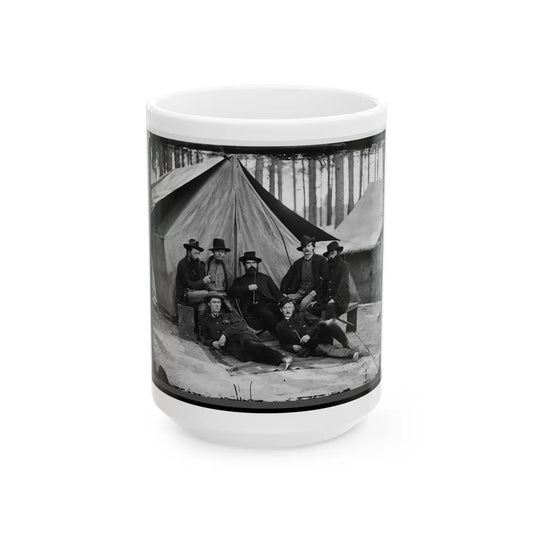 Petersburg, Virginia. Engineers At H.Q., Army Of The Potomac (U.S. Civil War) White Coffee Mug-15oz-Go Mug Yourself