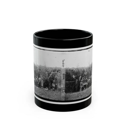 Petersburg, Virginia. Group At Telegraphic Corps Quarters. Headquarters, Army Of The Potomac (U.S. Civil War) Black Coffee Mug-11oz-Go Mug Yourself