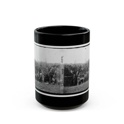 Petersburg, Virginia. Group At Telegraphic Corps Quarters. Headquarters, Army Of The Potomac (U.S. Civil War) Black Coffee Mug-15oz-Go Mug Yourself
