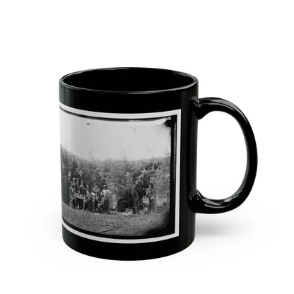 Petersburg, Virginia. Group At Telegraphic Corps Quarters. Headquarters, Army Of The Potomac (U.S. Civil War) Black Coffee Mug-Go Mug Yourself