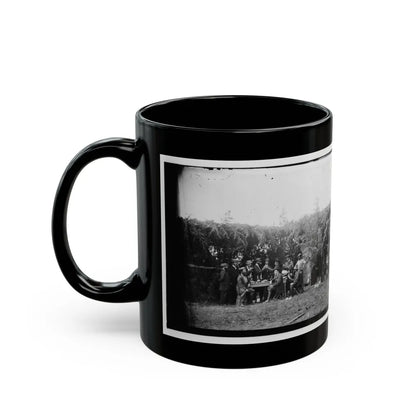 Petersburg, Virginia. Group At Telegraphic Corps Quarters. Headquarters, Army Of The Potomac (U.S. Civil War) Black Coffee Mug-Go Mug Yourself