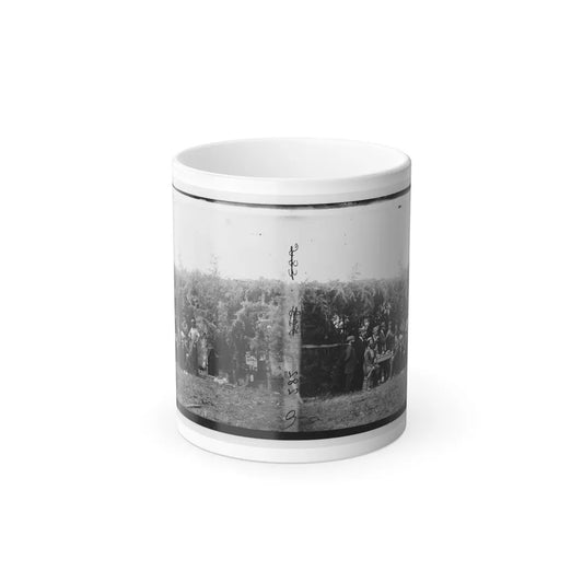 Petersburg, Virginia. Group at Telegraphic Corps Quarters. Headquarters, Army of the Potomac (U.S. Civil War) Color Changing Coffee Mug 11oz-11oz-Go Mug Yourself