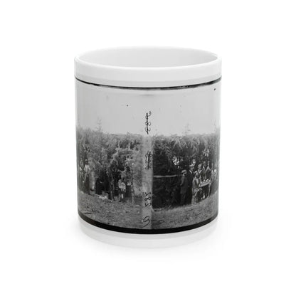 Petersburg, Virginia. Group At Telegraphic Corps Quarters. Headquarters, Army Of The Potomac (U.S. Civil War) White Coffee Mug-11oz-Go Mug Yourself