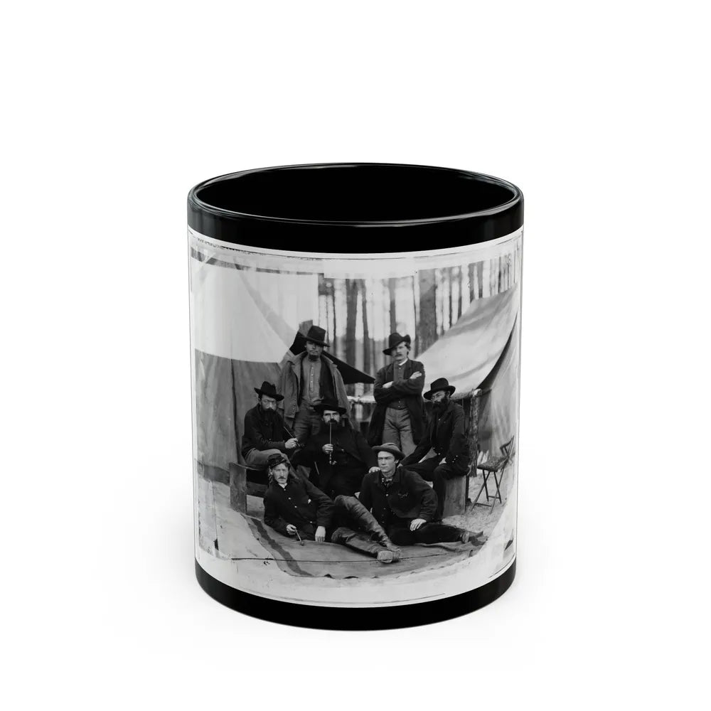 Petersburg, Virginia. Group Of Engineers And Draughtsmen, Headquarters, Army Of The Potomac (U.S. Civil War) Black Coffee Mug-11oz-Go Mug Yourself