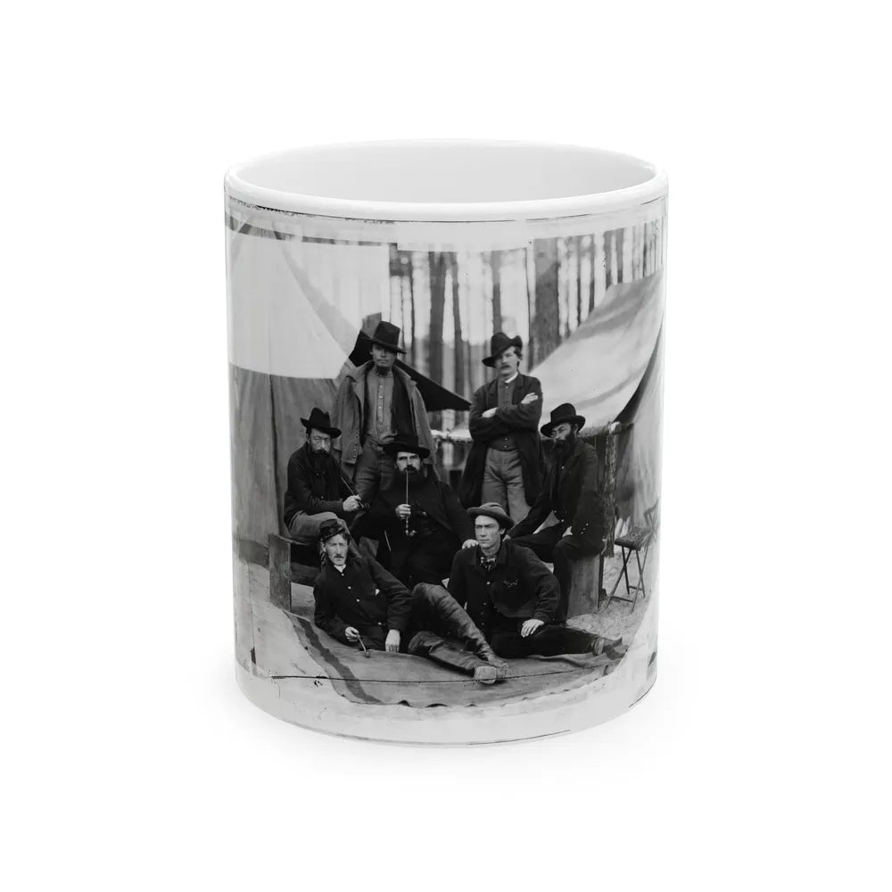 Petersburg, Virginia. Group Of Engineers And Draughtsmen, Headquarters, Army Of The Potomac (U.S. Civil War) White Coffee Mug-11oz-Go Mug Yourself