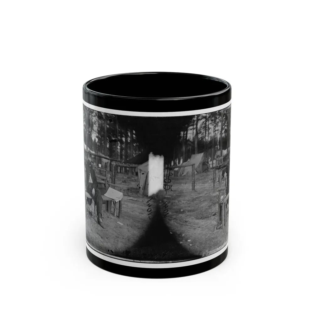 Petersburg, Virginia. Officer Seated 001 (U.S. Civil War) Black Coffee Mug-11oz-Go Mug Yourself