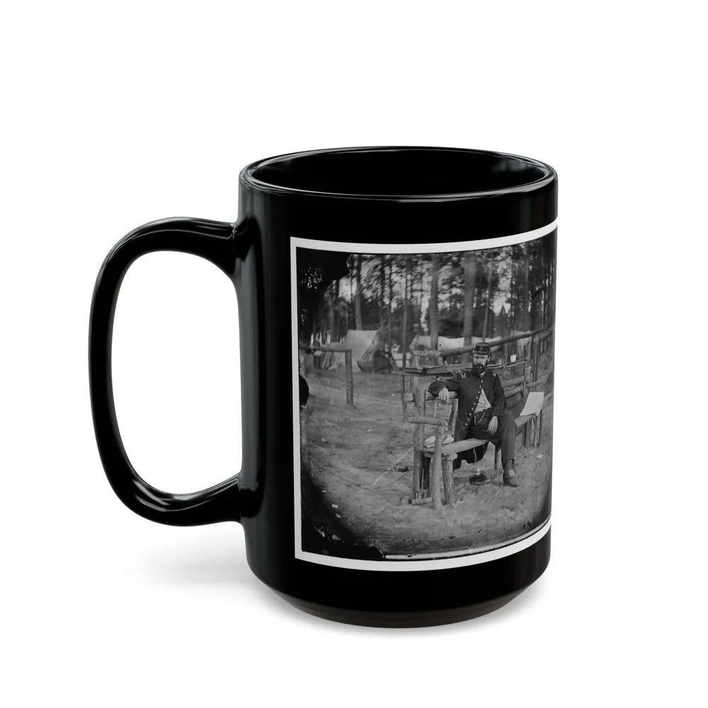 Petersburg, Virginia. Officer Seated 001 (U.S. Civil War) Black Coffee Mug-Go Mug Yourself