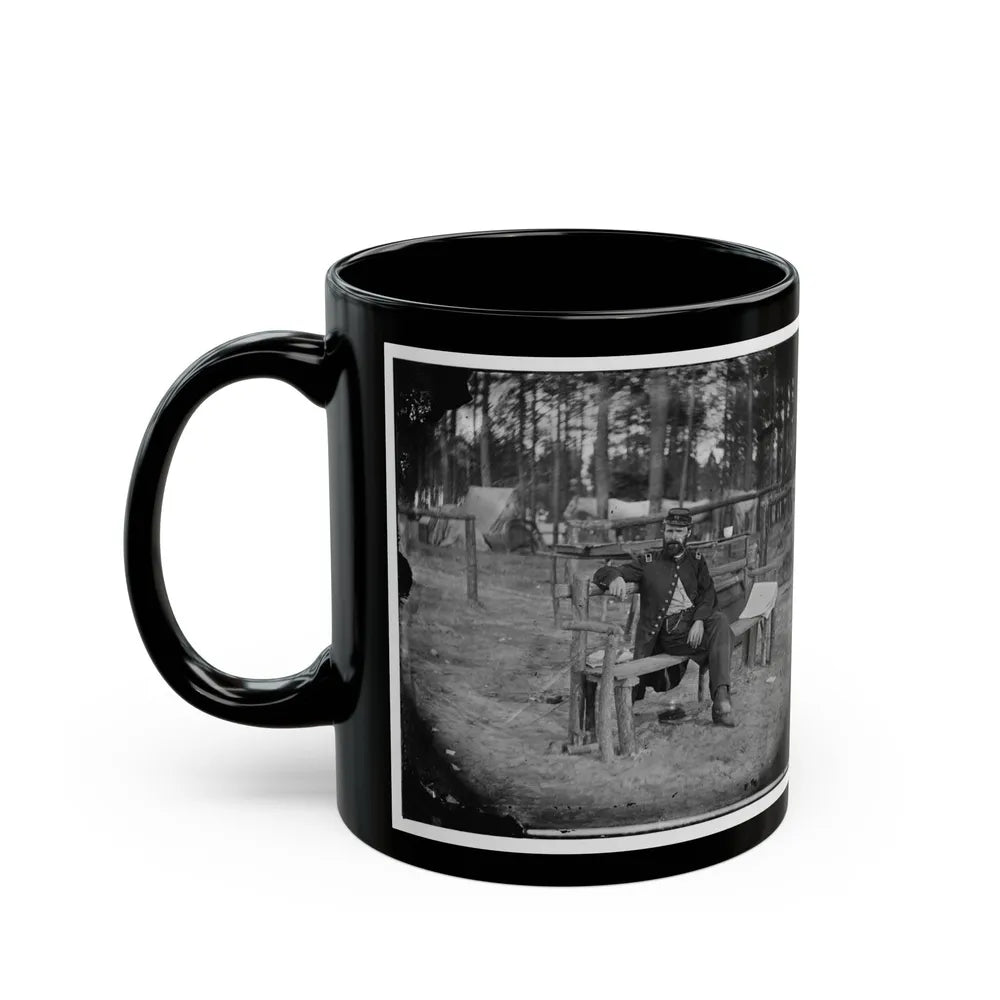 Petersburg, Virginia. Officer Seated 001 (U.S. Civil War) Black Coffee Mug-Go Mug Yourself