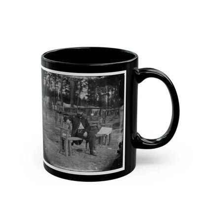 Petersburg, Virginia. Officer Seated 001 (U.S. Civil War) Black Coffee Mug-Go Mug Yourself