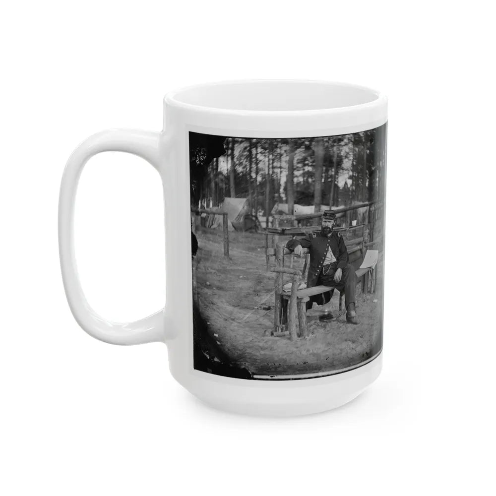 Petersburg, Virginia. Officer Seated 001 (U.S. Civil War) White Coffee Mug-Go Mug Yourself