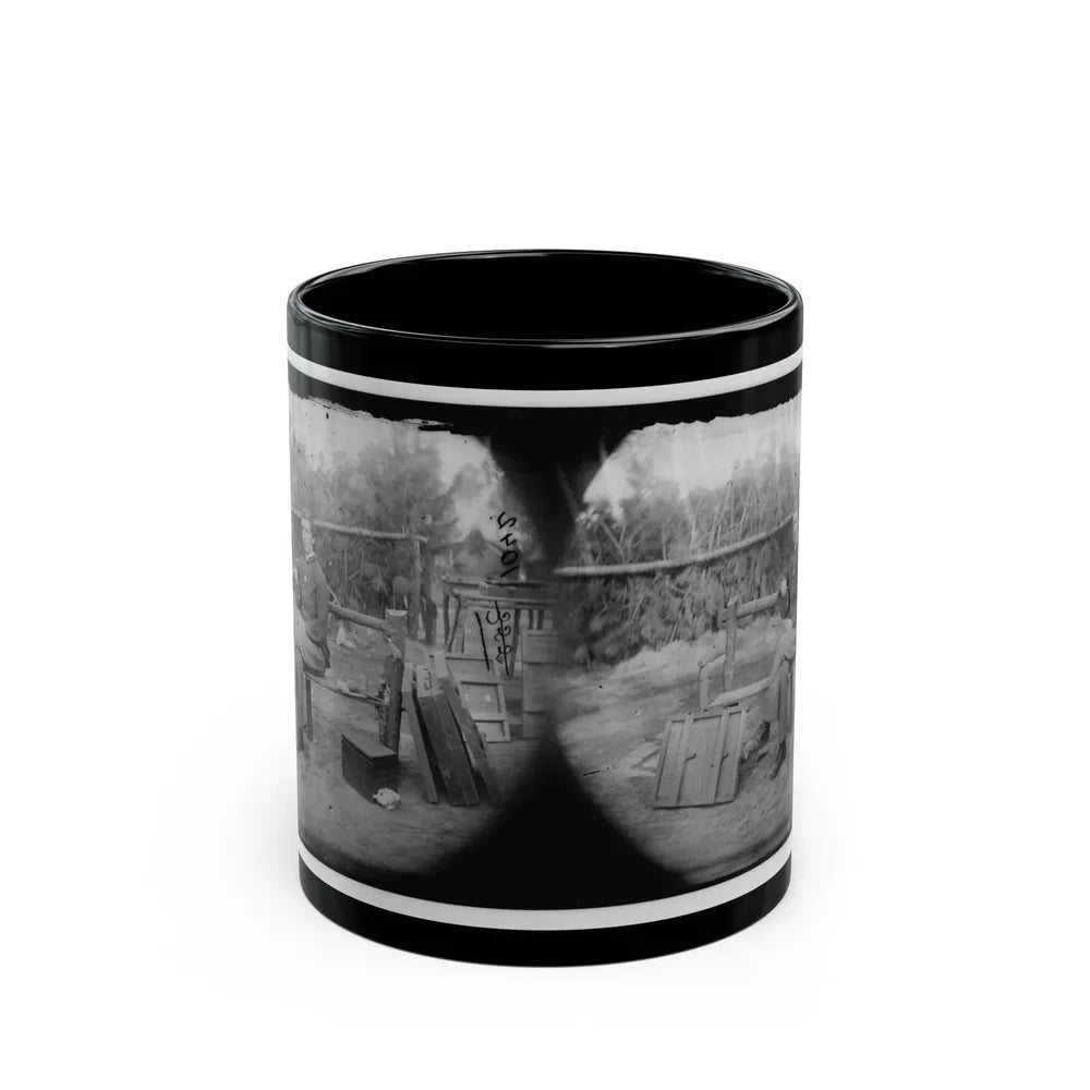 Petersburg, Virginia. Officer Seated (U.S. Civil War) Black Coffee Mug-11oz-Go Mug Yourself