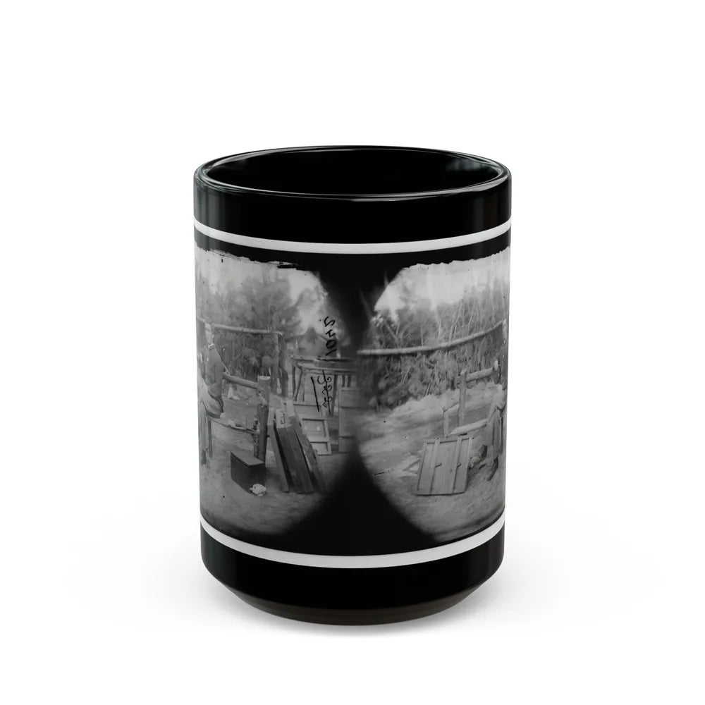 Petersburg, Virginia. Officer Seated (U.S. Civil War) Black Coffee Mug-15oz-Go Mug Yourself