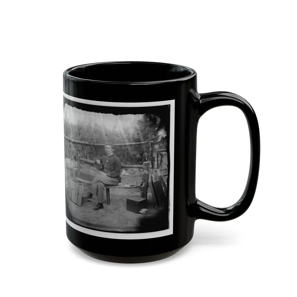 Petersburg, Virginia. Officer Seated (U.S. Civil War) Black Coffee Mug-Go Mug Yourself