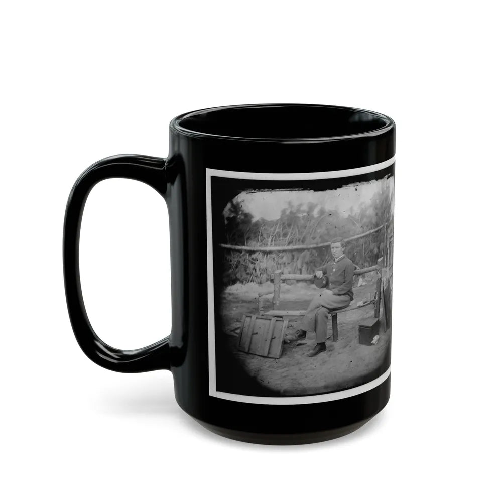 Petersburg, Virginia. Officer Seated (U.S. Civil War) Black Coffee Mug-Go Mug Yourself