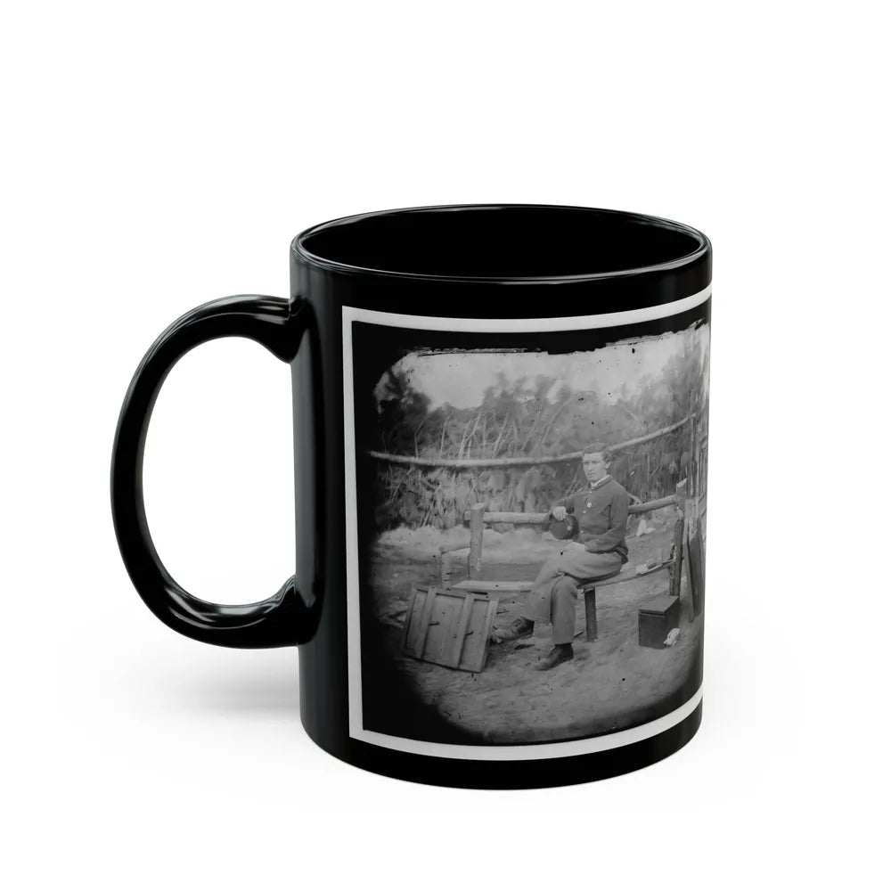 Petersburg, Virginia. Officer Seated (U.S. Civil War) Black Coffee Mug-Go Mug Yourself