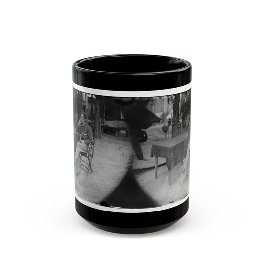 Petersburg, Virginia. Soldier Seated At Table (U.S. Civil War) Black Coffee Mug-15oz-Go Mug Yourself