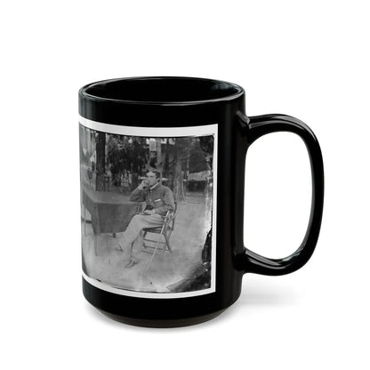 Petersburg, Virginia. Soldier Seated At Table (U.S. Civil War) Black Coffee Mug-Go Mug Yourself