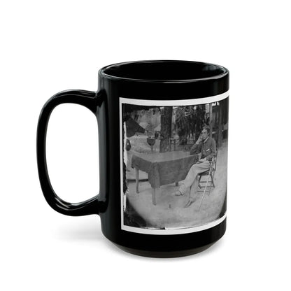 Petersburg, Virginia. Soldier Seated At Table (U.S. Civil War) Black Coffee Mug-Go Mug Yourself