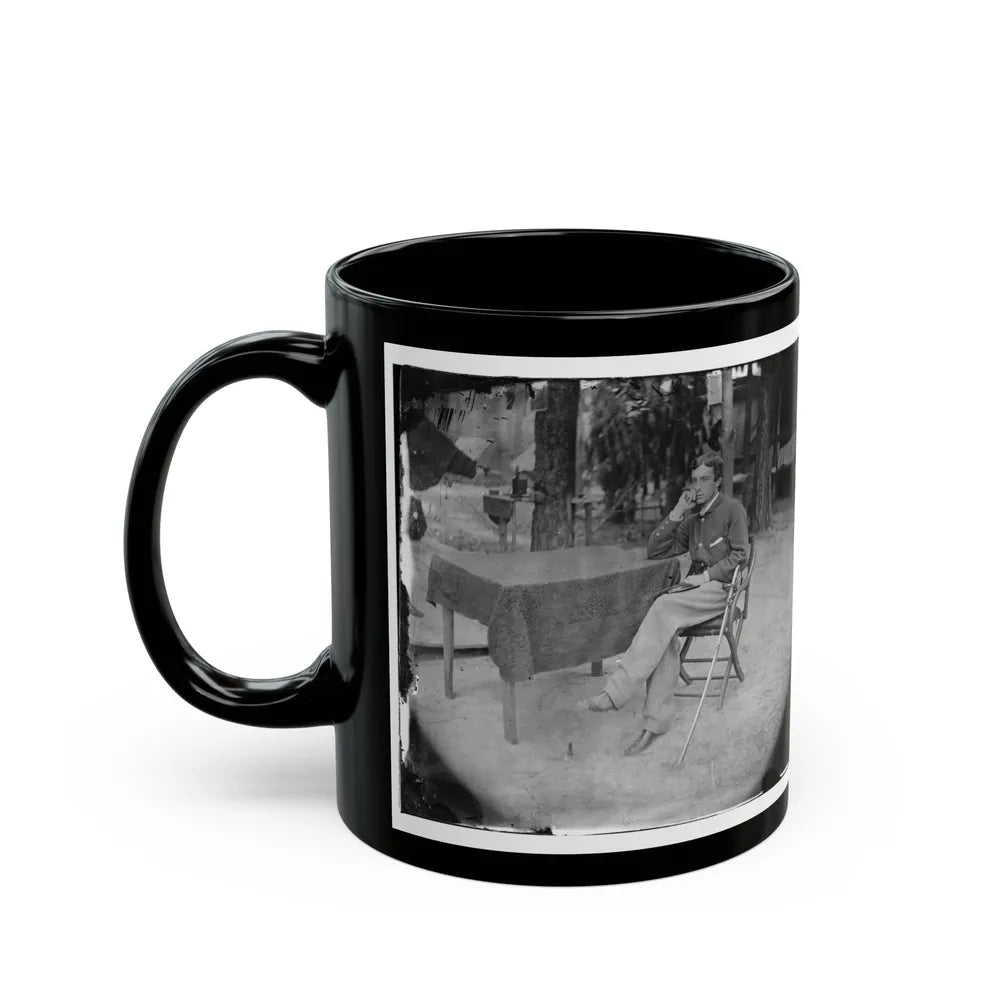 Petersburg, Virginia. Soldier Seated At Table (U.S. Civil War) Black Coffee Mug-Go Mug Yourself