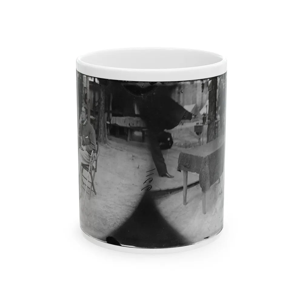 Petersburg, Virginia. Soldier Seated At Table (U.S. Civil War) White Coffee Mug-11oz-Go Mug Yourself