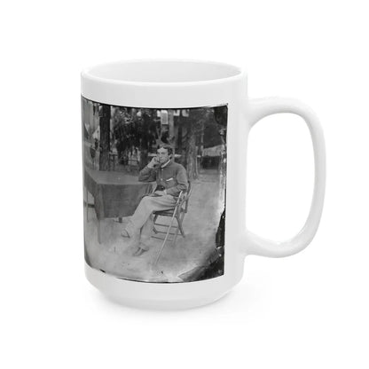 Petersburg, Virginia. Soldier Seated At Table (U.S. Civil War) White Coffee Mug-Go Mug Yourself