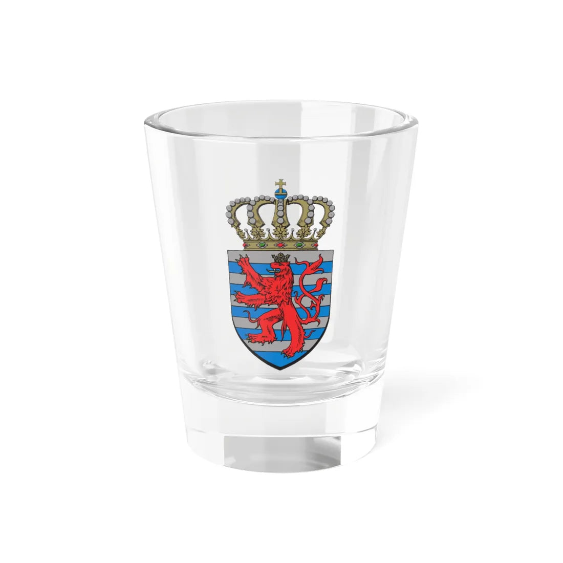 Petites armoiries du Grand-Duché de Luxembourg (Luxembourg) (Coat of Arms) Shot Glass 1.5oz 1.5oz - Go Mug Yourself