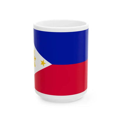 PH flag 9 rays Pantone (Philippines) White Coffee Mug 15oz - Go Mug Yourself